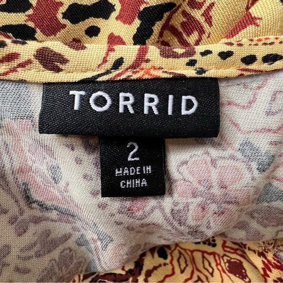 Torrid Midi Challis Smocked Waist Surplice Dress Size 2X - Picture 14 of 14